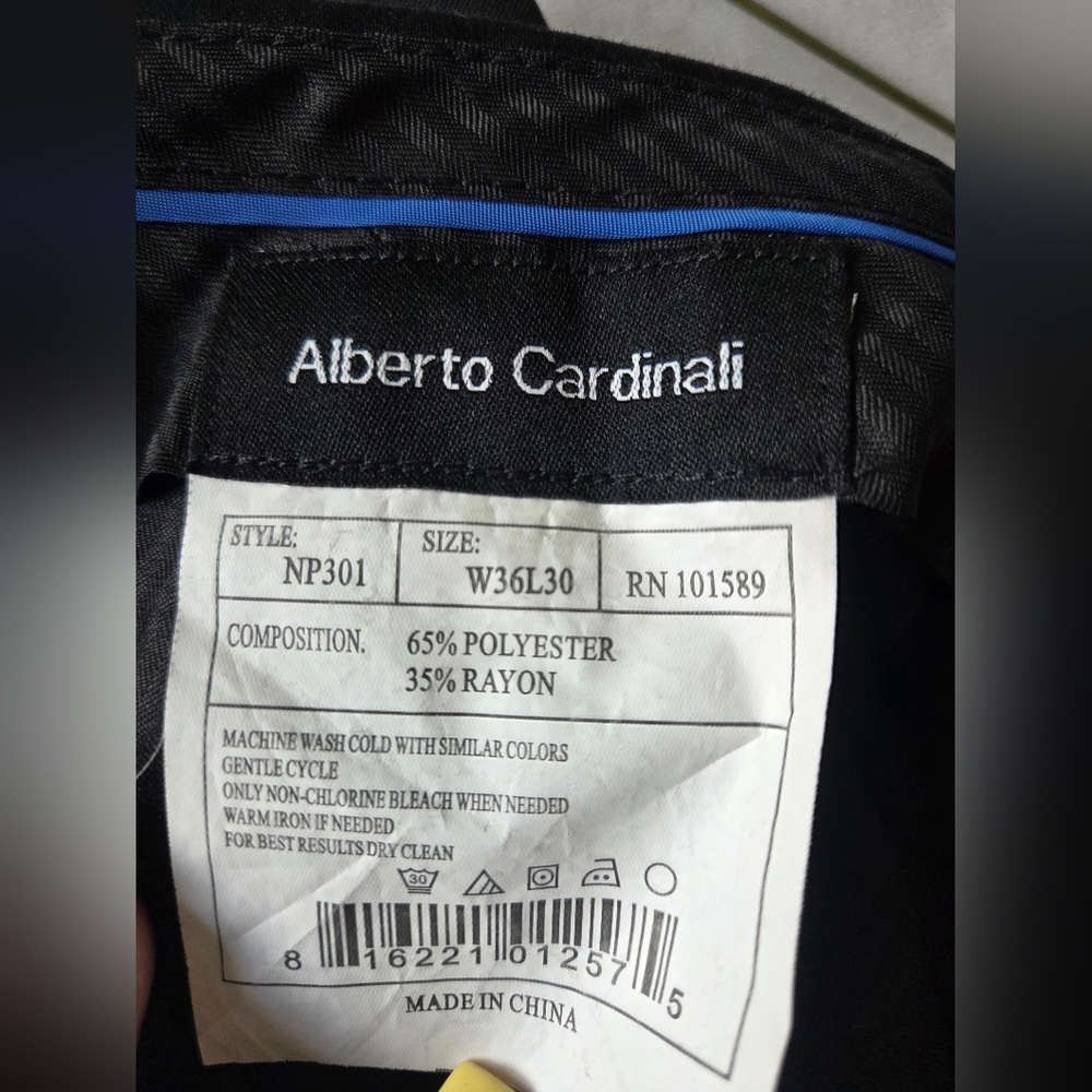 Black Dress Pants Alberto Cardinali Size 36/30 - Picture 7 of 8
